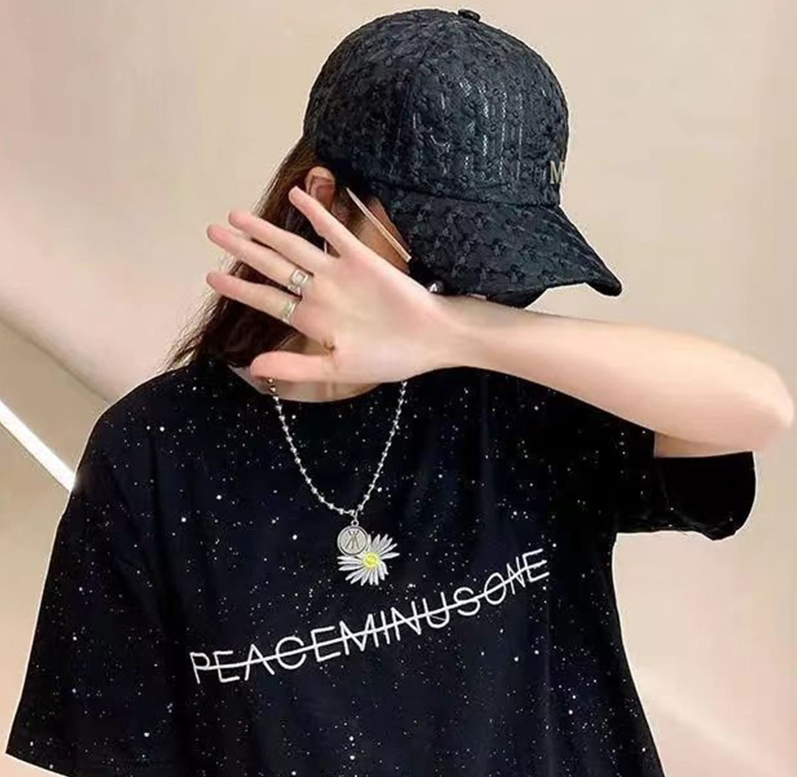 Women’s Lace Flower Hollow Baseball Cap image