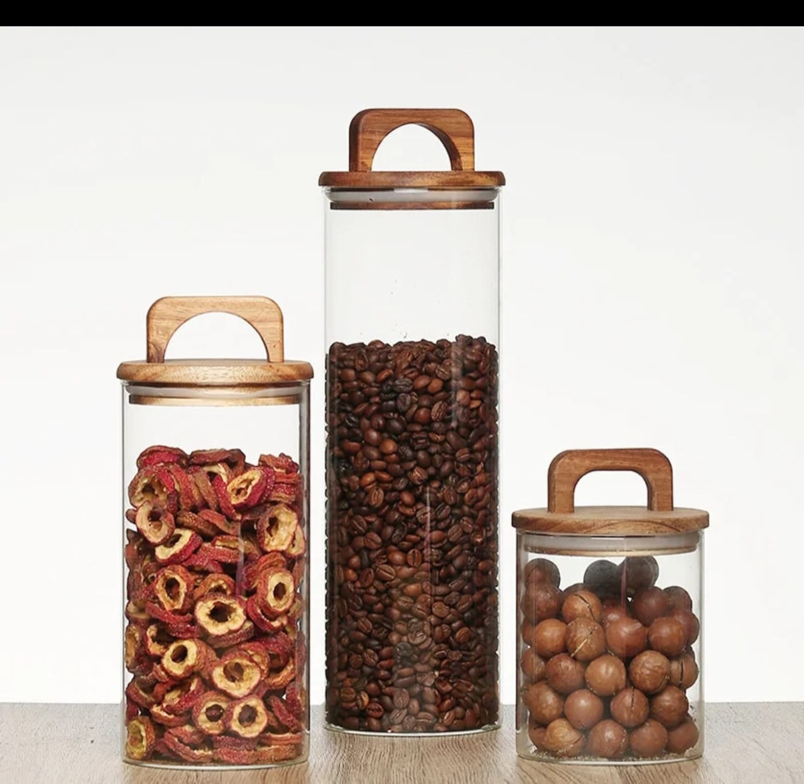 Acacia Seal Modern Glass Storage Canister Set  image