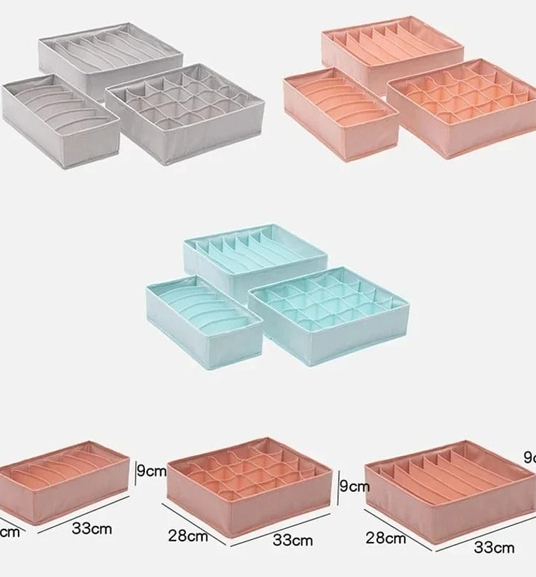 3Pcs/Set Underwear Bra Socks Towels Storage Box Wardrobe Drawer  image