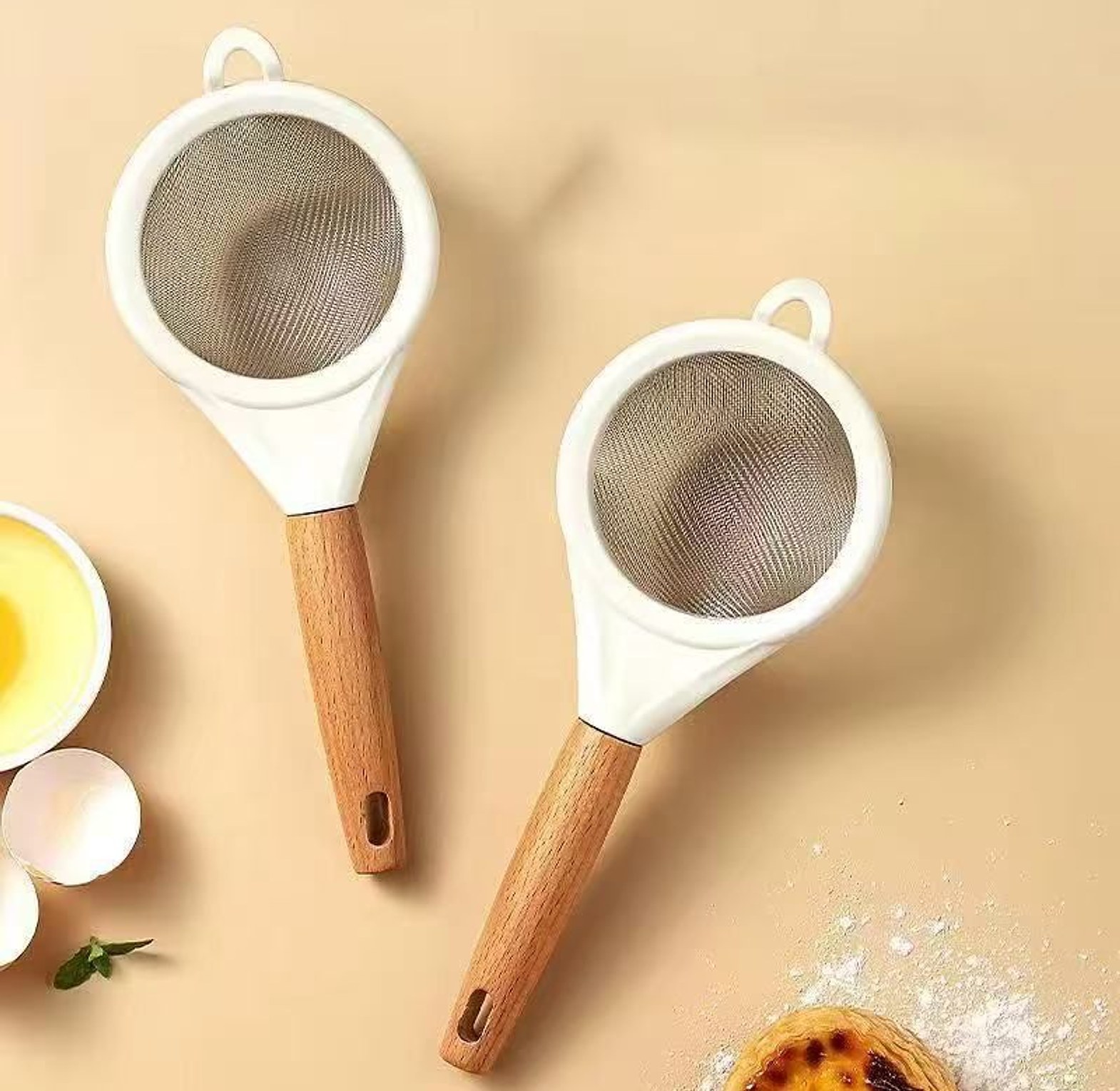 Wooden finish handle sieve image