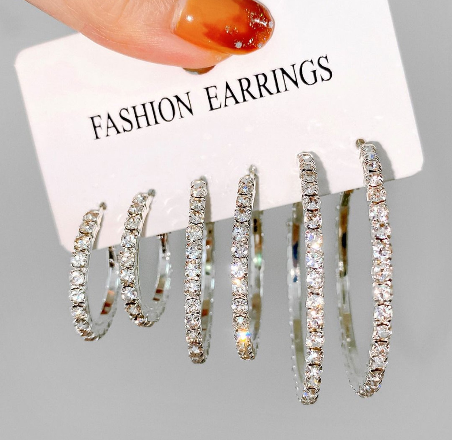 Elegant Sexy Hoop Earrings Set Embellished Alloy  image