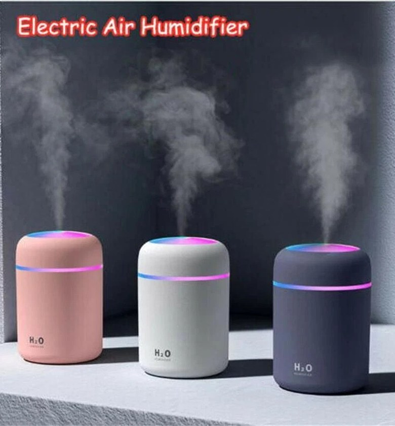 Portable Mini USB Humidifier with LED Light Silent Air Purifier for Office Bedroom Desk Home image