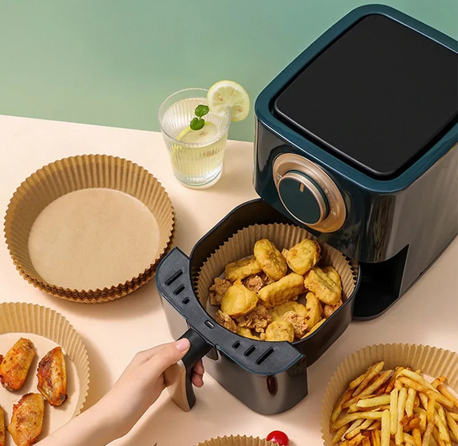 25 Pieces Air Fryer Paper Liners, Disposable Parchment Paper Basket image