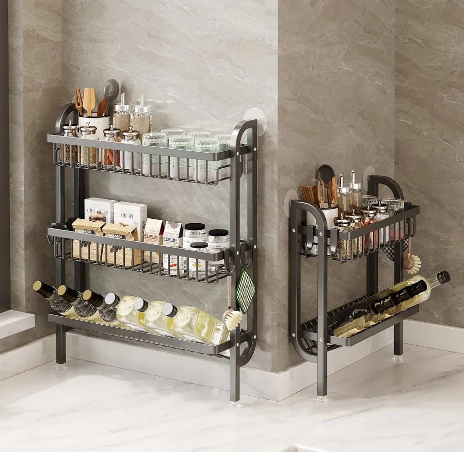 3-Tier Wall-Mounted Kitchen Storage Rack image