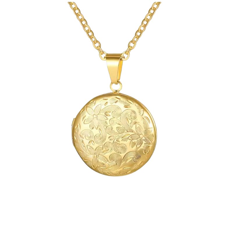 Vintage Floral Engraved Circular Locket image