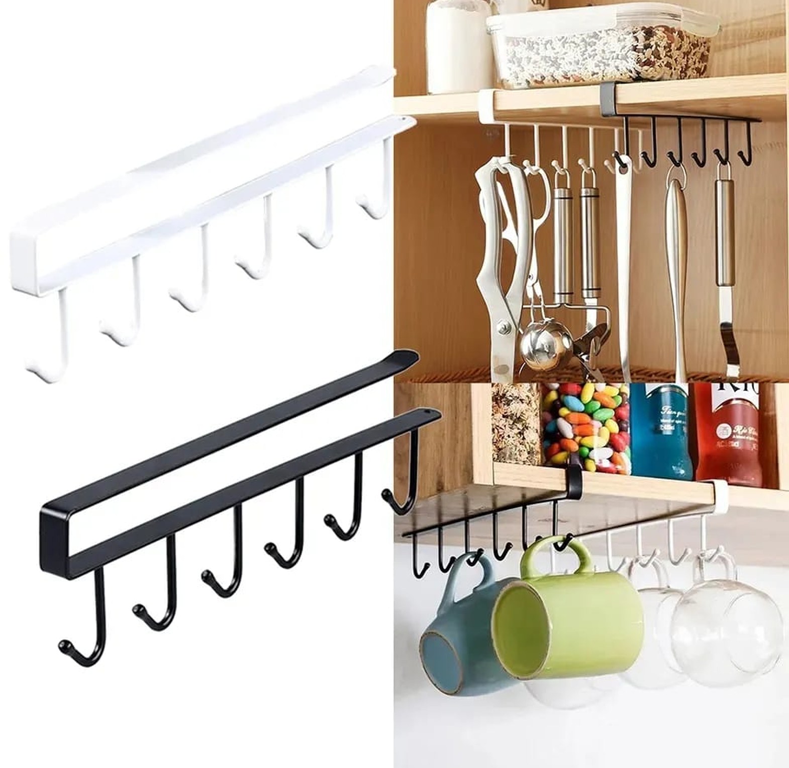 Iron 6 Hook Storage Shelf  image