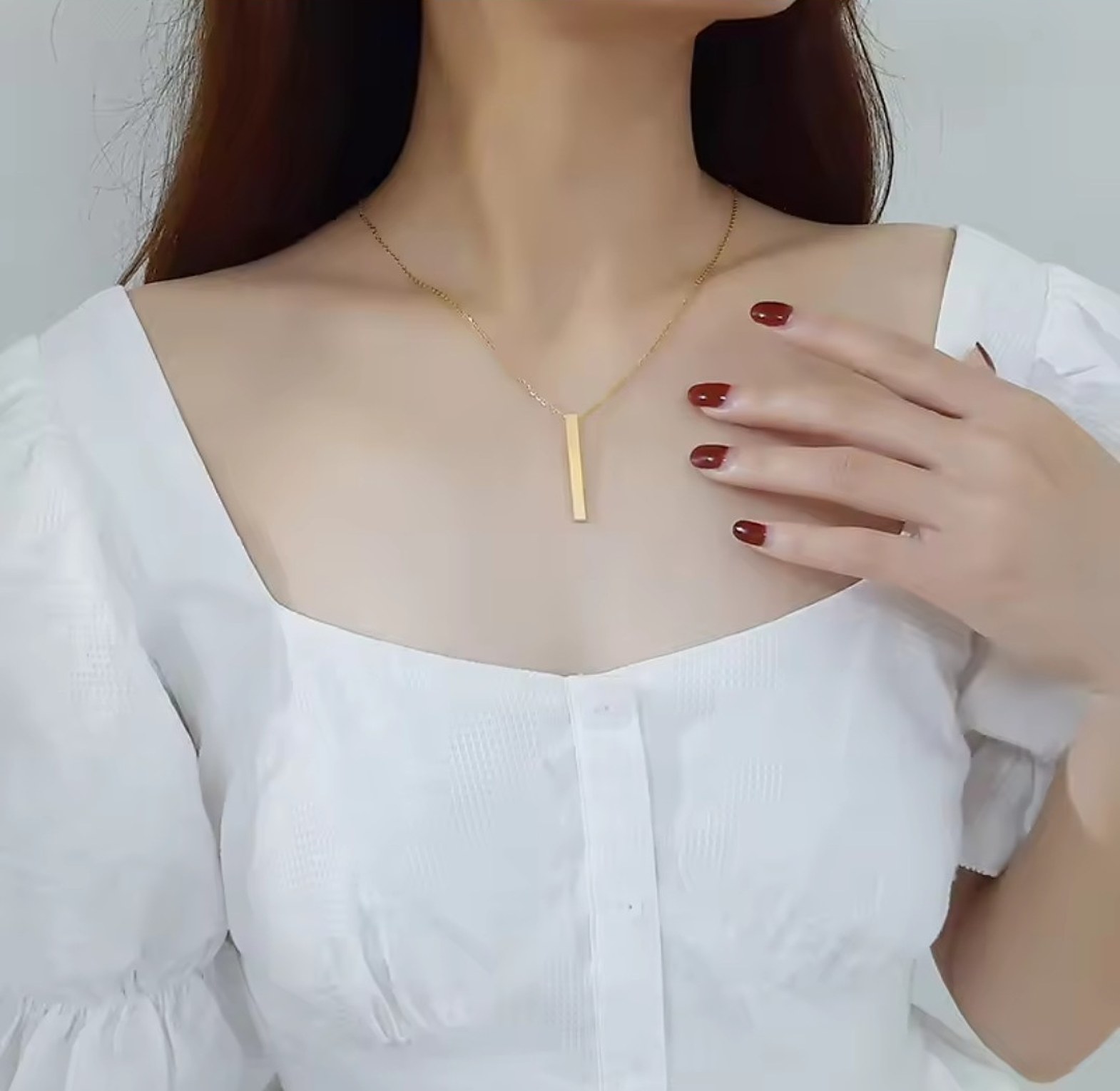 Customized bar pendant necklace  image