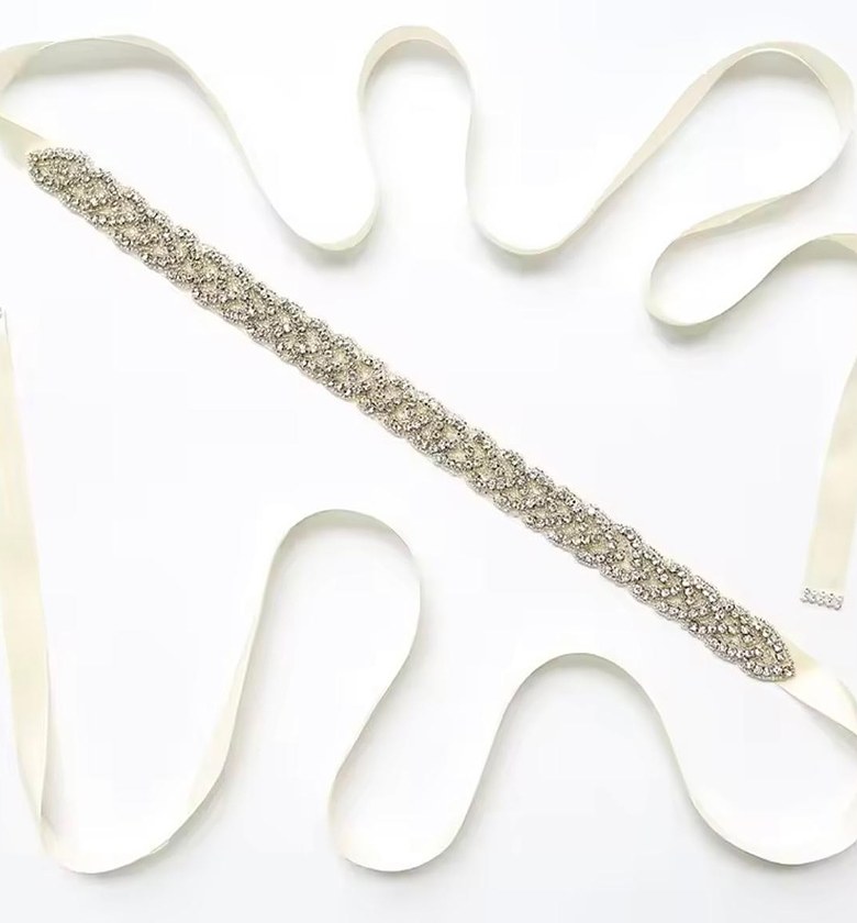 Luminous Garland Crystal Bridal Sash image