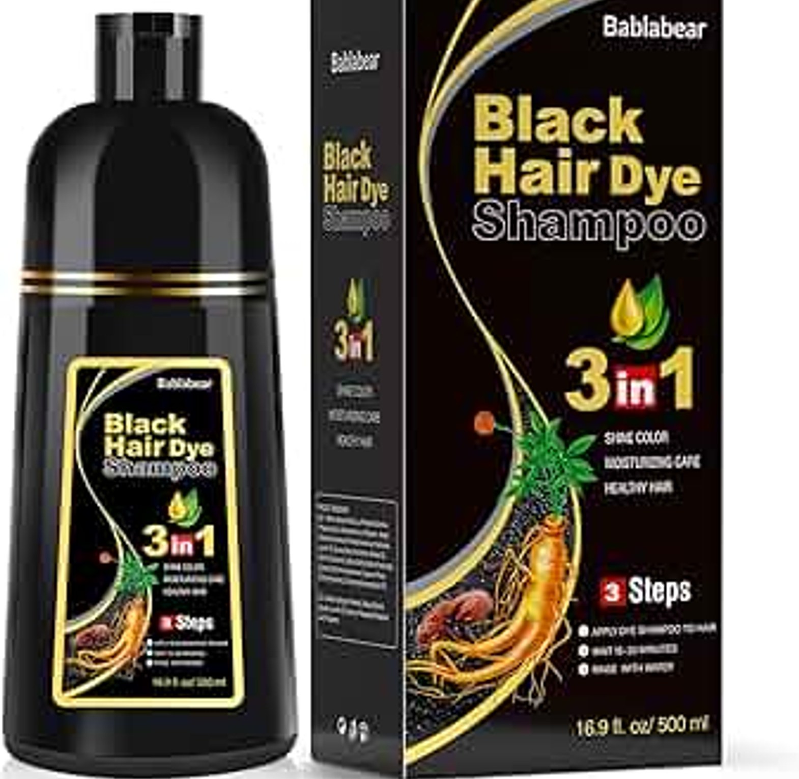 Keratine Queen Black Hair Dye Shampoo 3-in-1 – 420 ml image