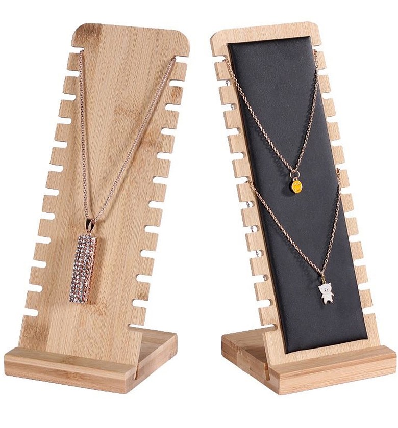 Bamboo Necklace Display Stand Jewelry Organizer Holder for Sellers & Home Use Kenya – Tangle-Free Storage image