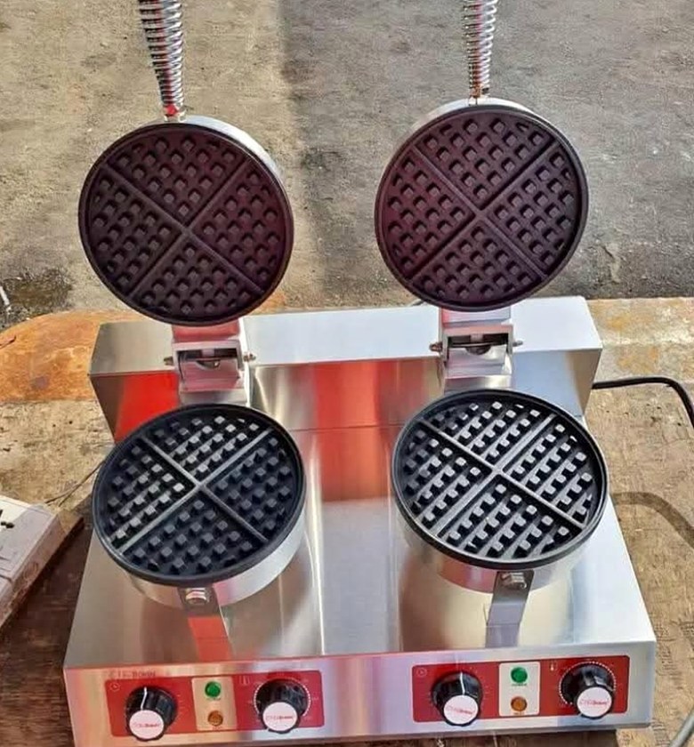 Commercial double waffle baker image