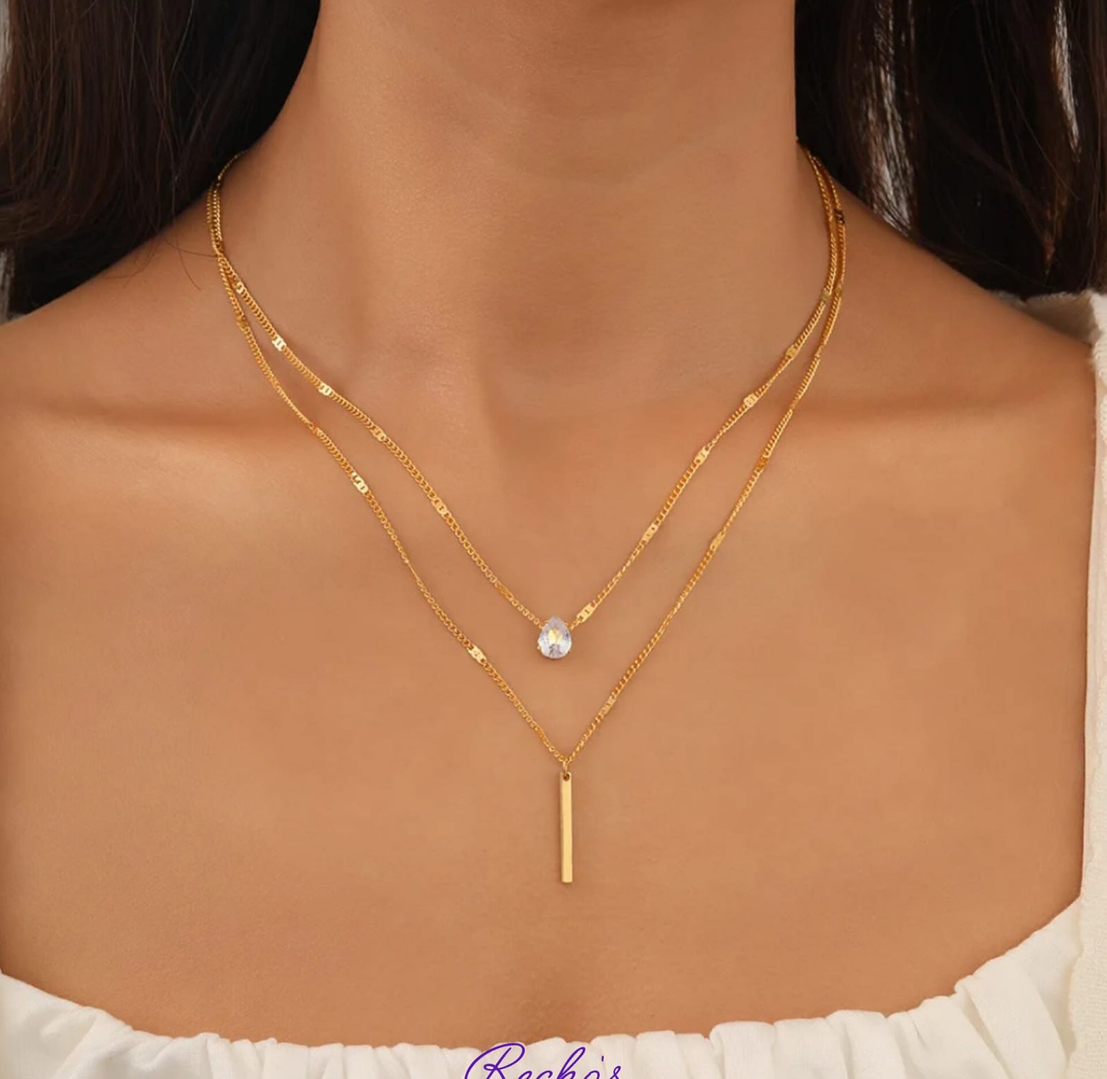 Crystal layered necklace image