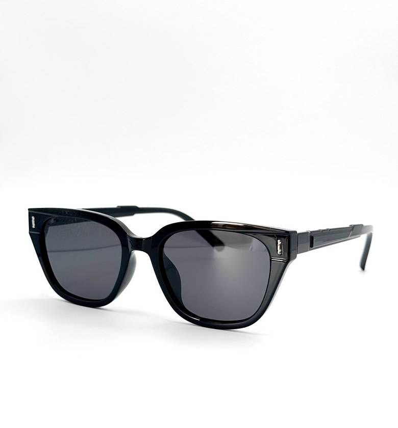 Retro Modern Black Wide-Frame Shades image