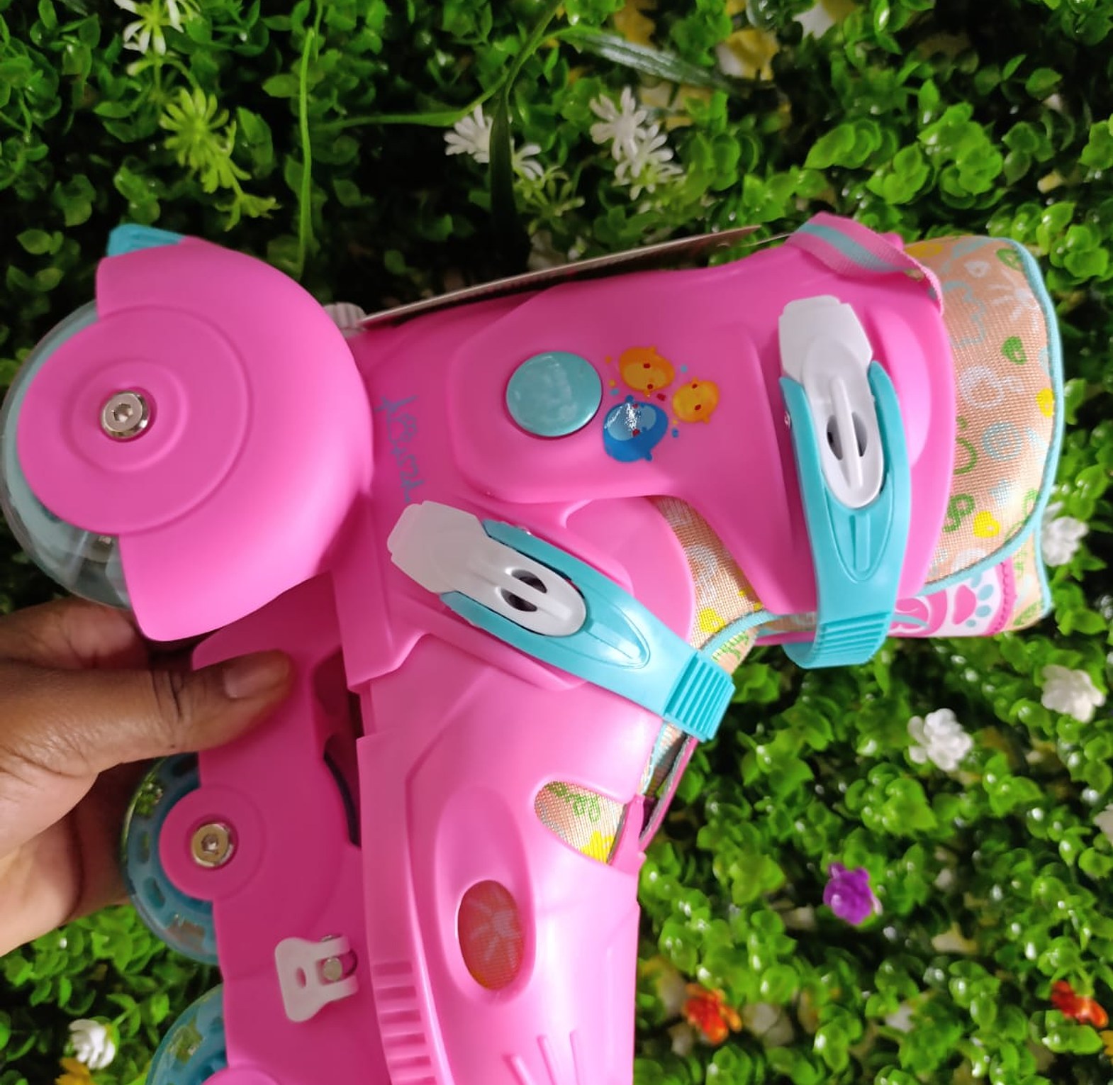 Kids trainer skates shoes Adjustable Full set glowing wheels  Pu skates  From Size 26 to 33  image