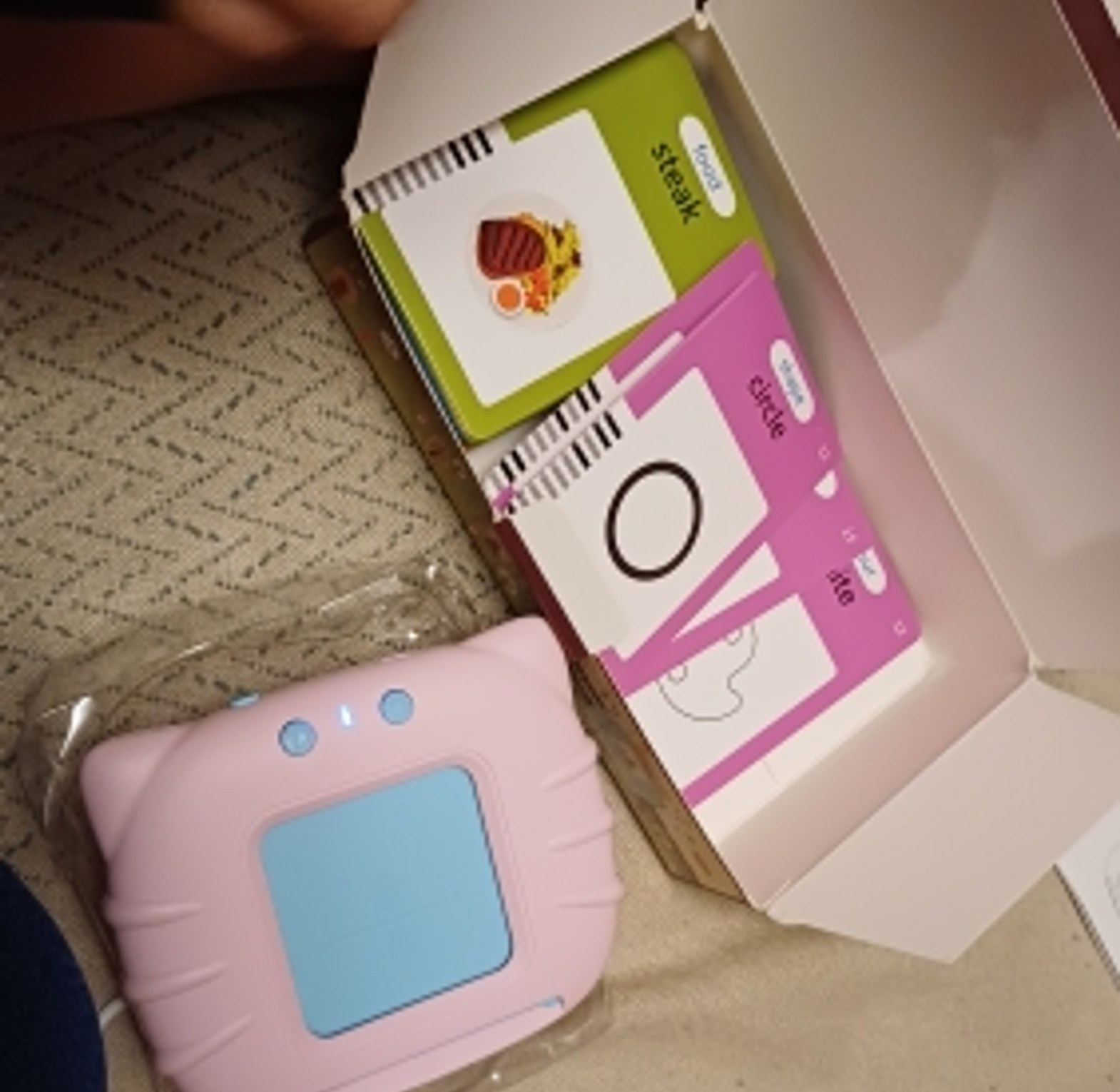 Talking Flash Cards Educational Toy for Toddlers (224 Words) - USB Rechargeable Montessori Learning Device for Kids image