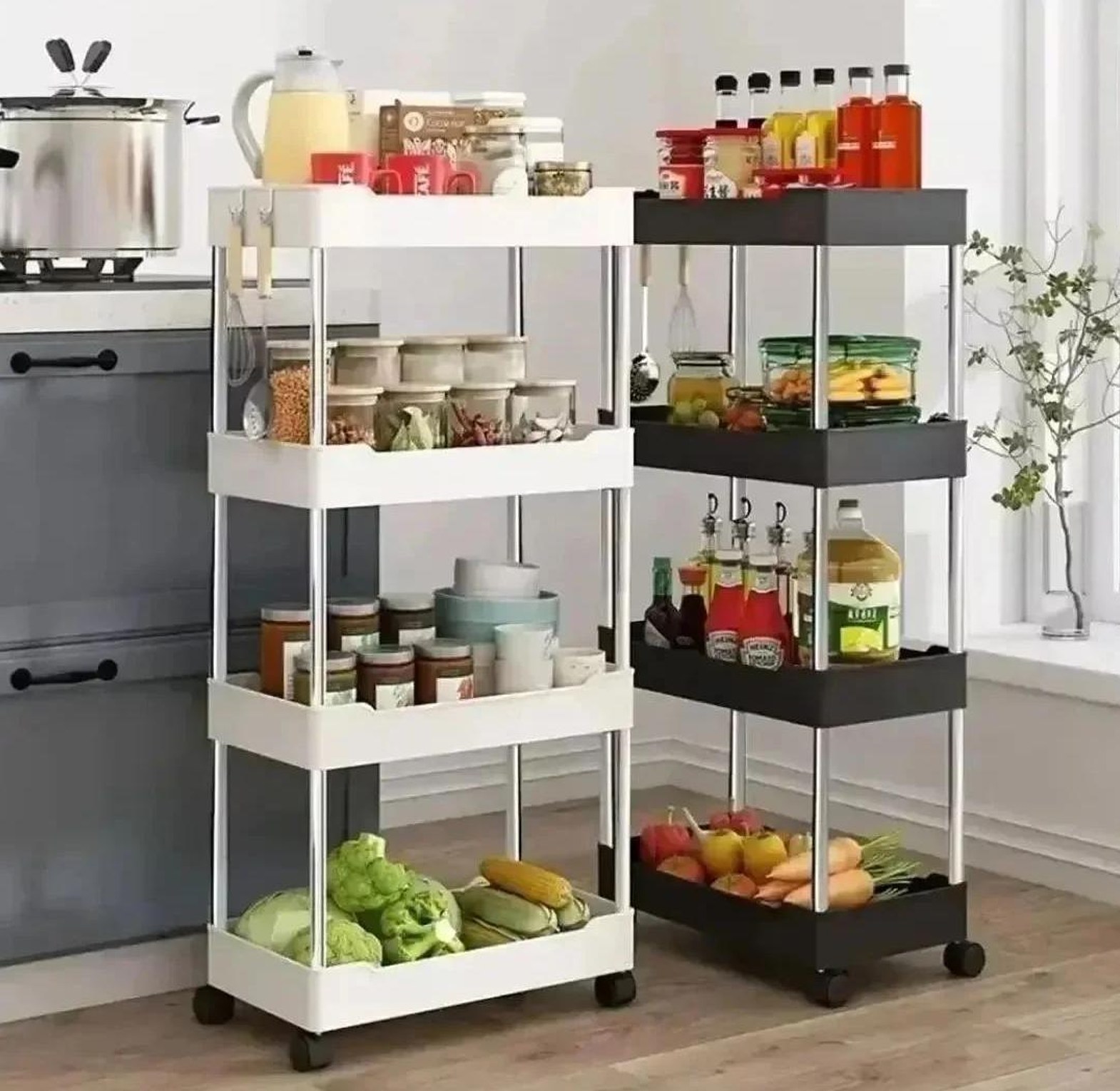 4 layer multipurpose storage rack with wheels image