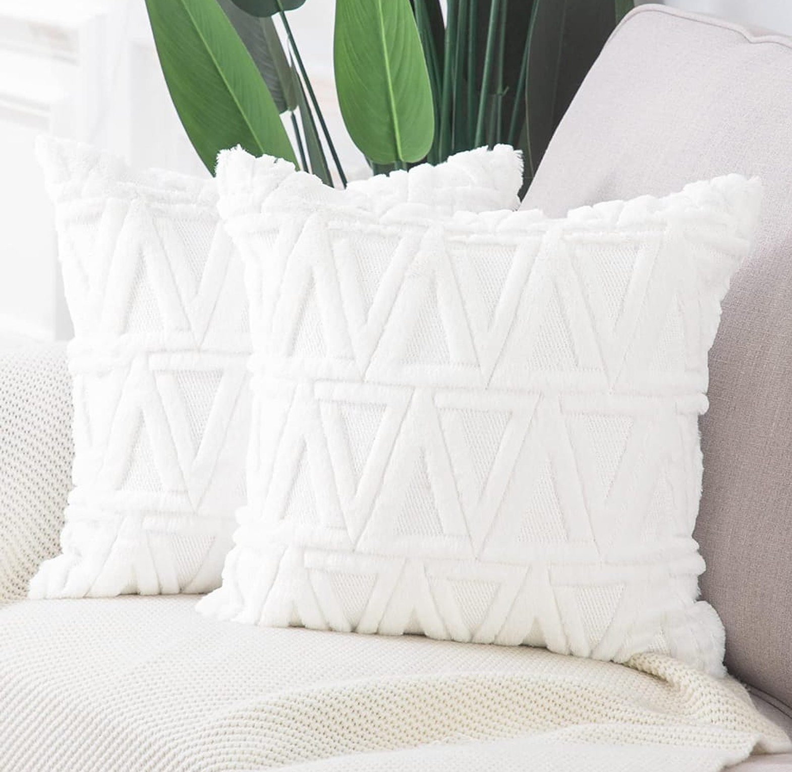 Homaxy Velvet Throw Pillow Cover Soft Solid Decorative Square Cushion Case  image