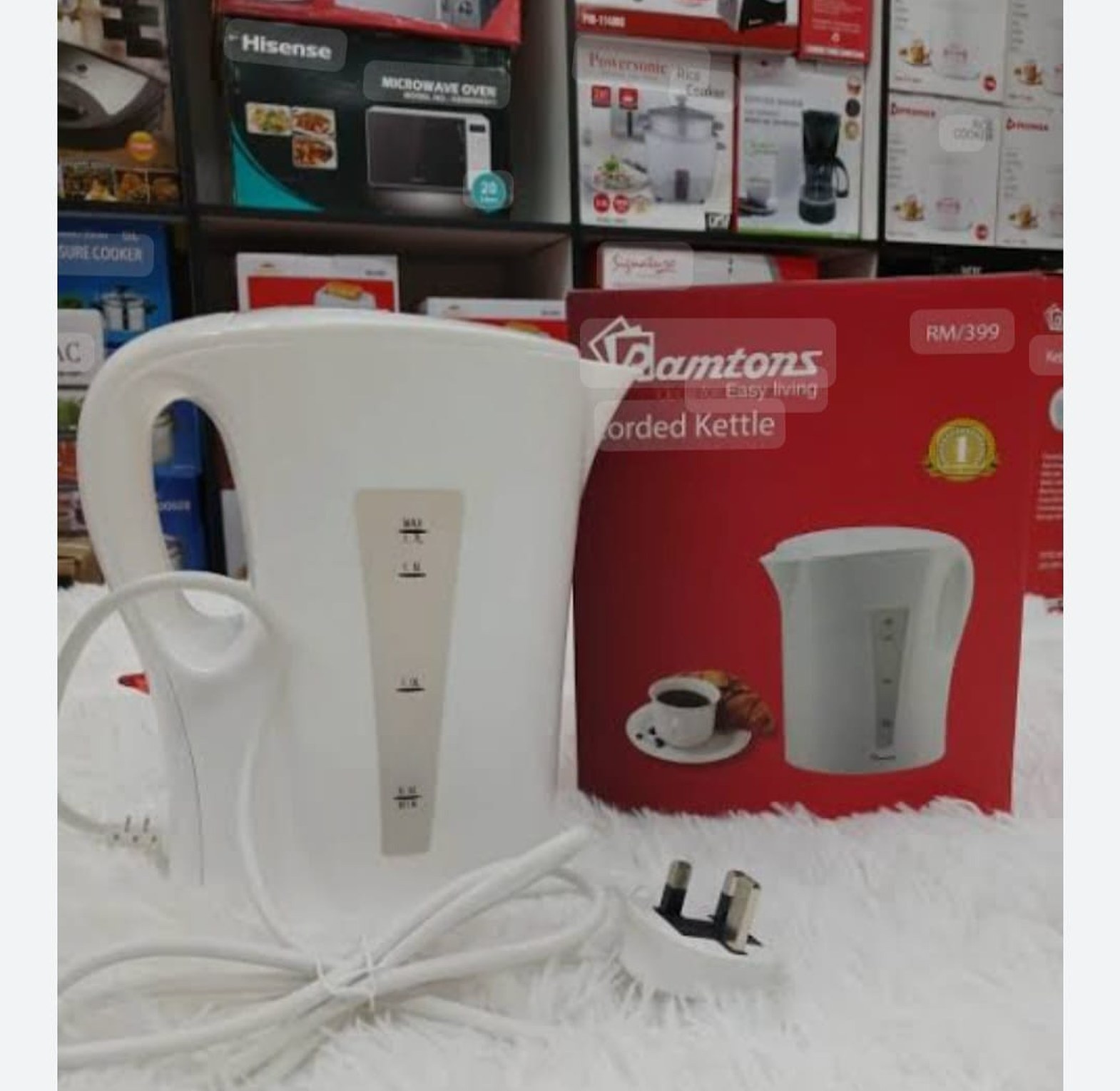 Ramtons RM/399-Corded Electric Kettle 1.7 Ltrs- White (1YR WRTY) image