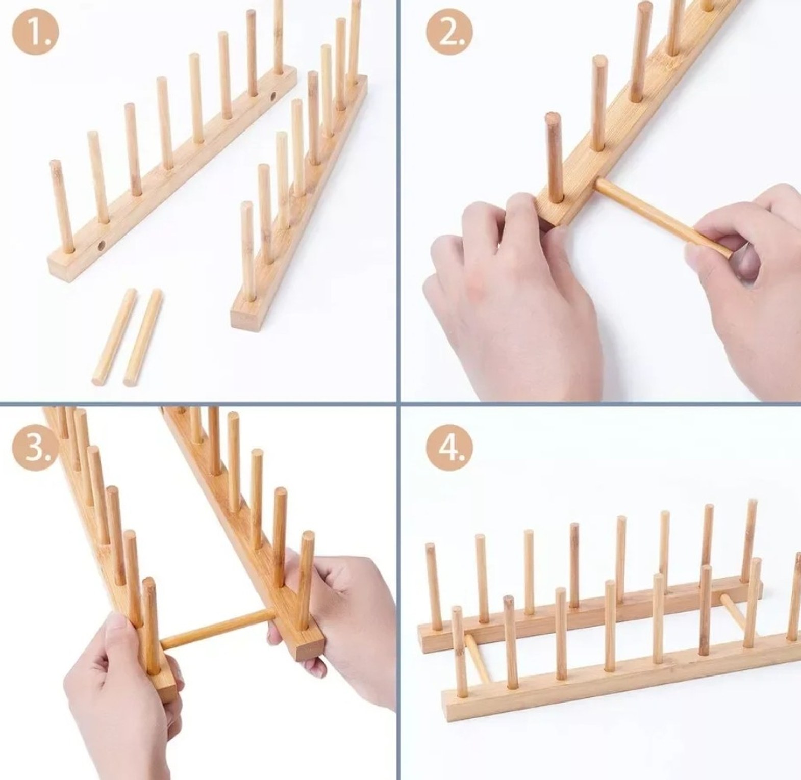 7 slot bamboo plate/pot lid/cutting board rack holder image