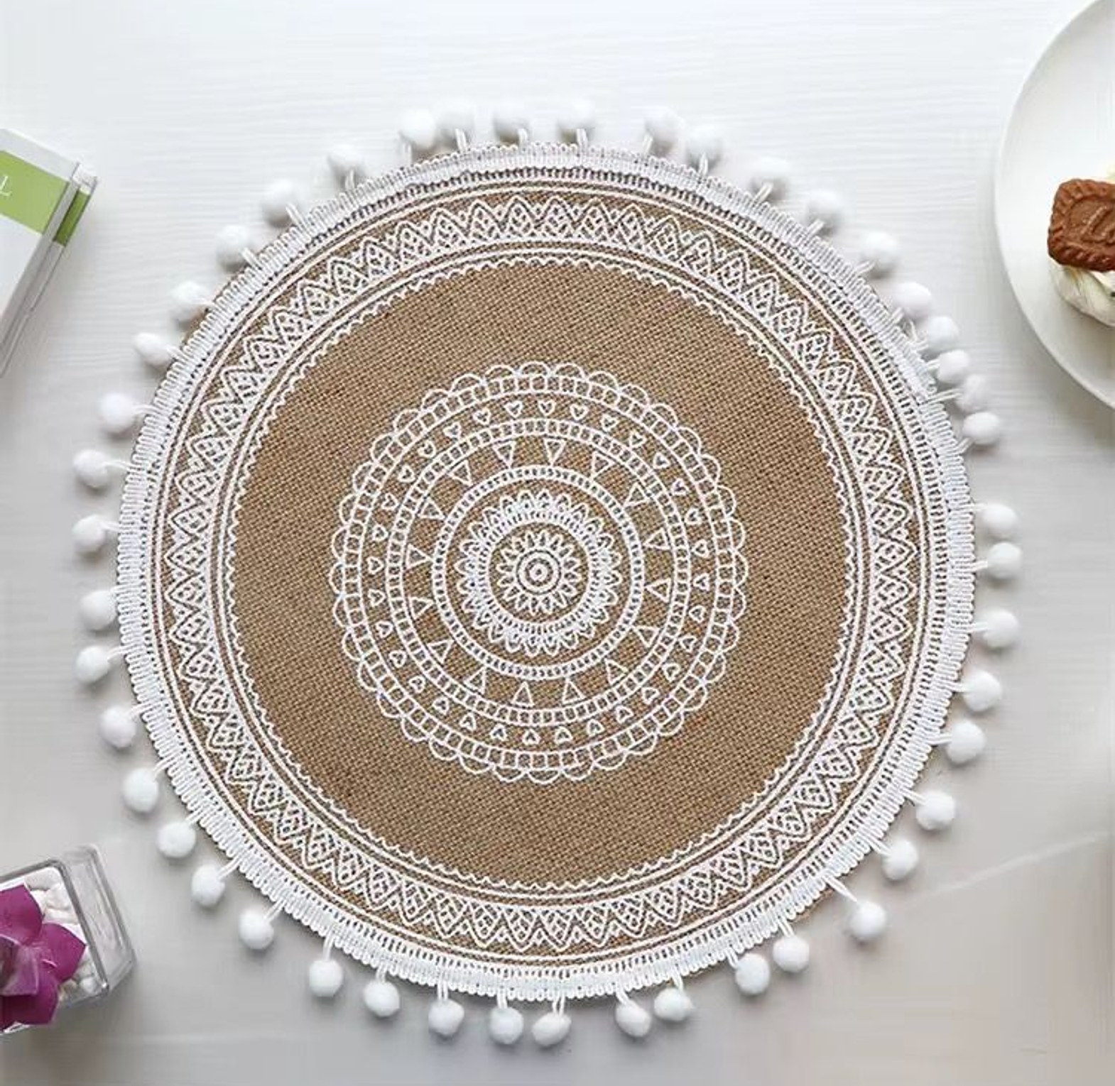 Boho Round Table Mat 6-Piece Set image