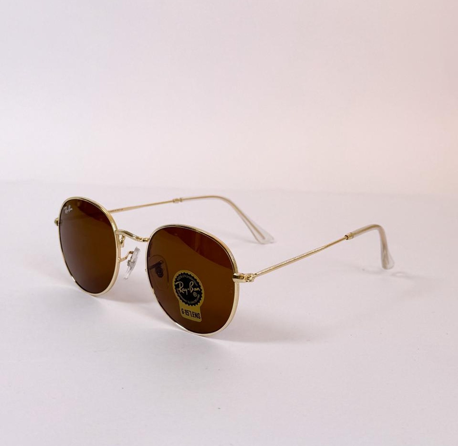 RB Rimflex Brown Round Sunglasses image