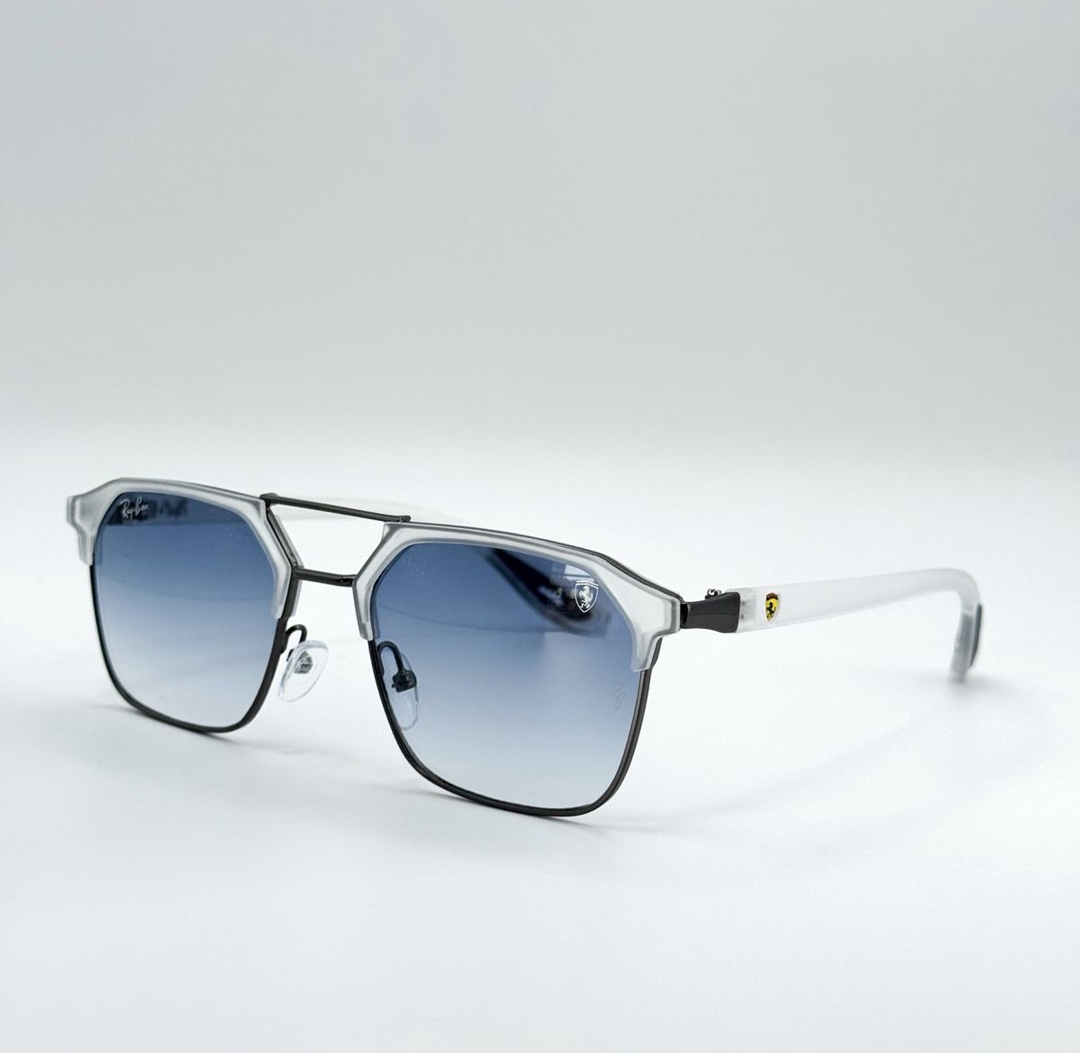 Sporty Blue Gradient Lens Aviator Shades image