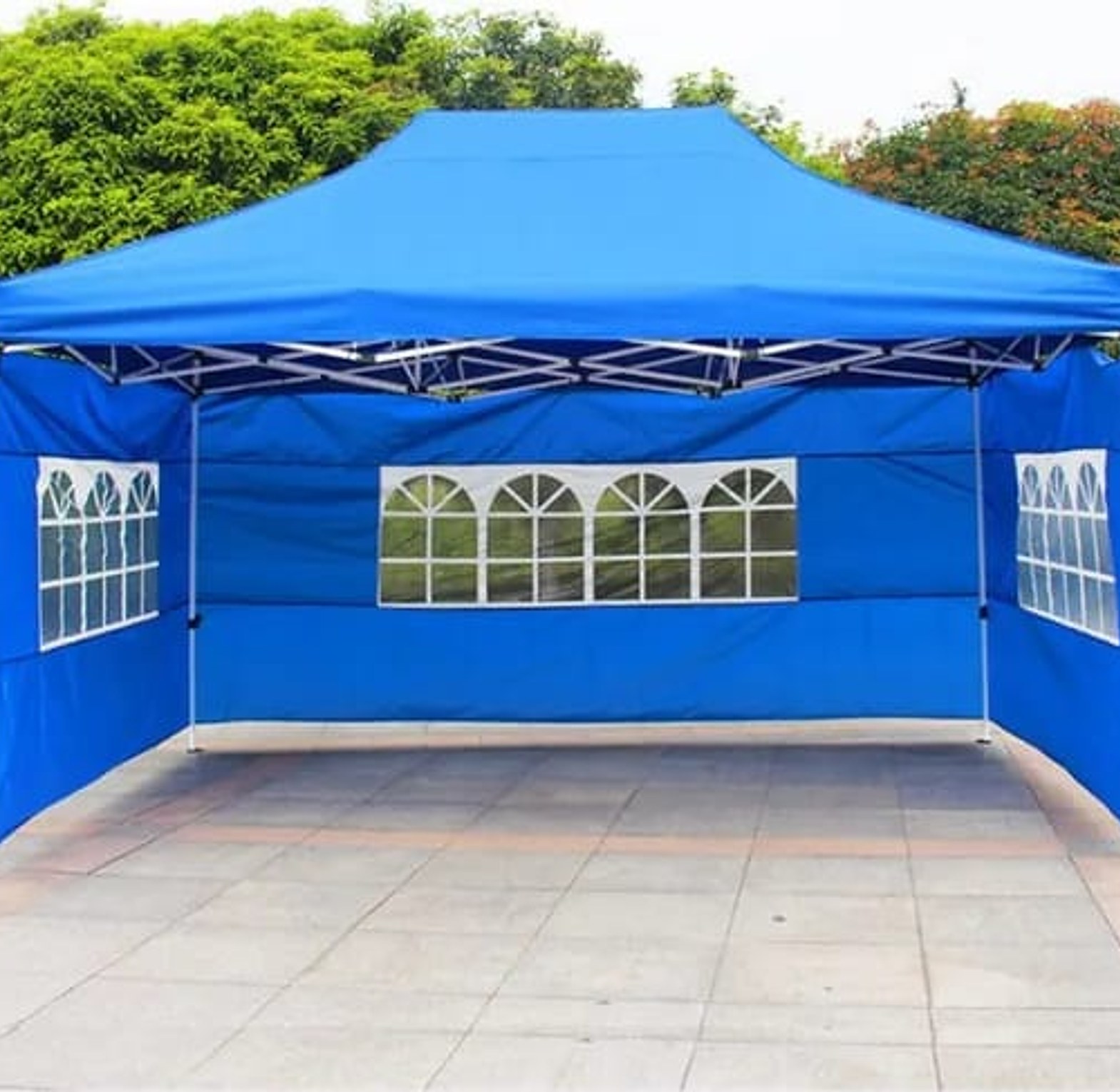 3m×6m. Pop Up Gazebo Canopy Tent with 3 Window Side Walls image