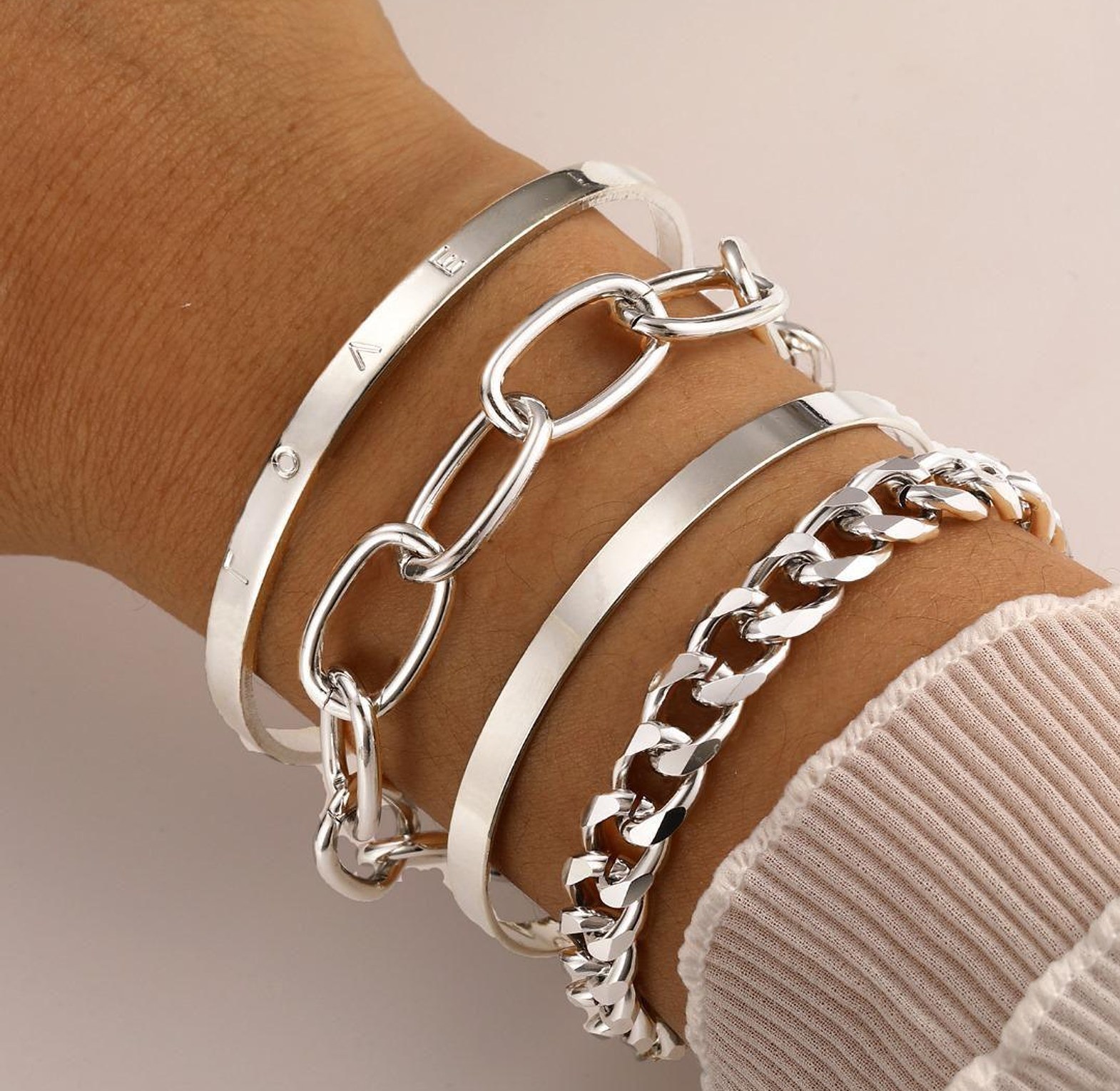 4 layer Gold bracelet set image