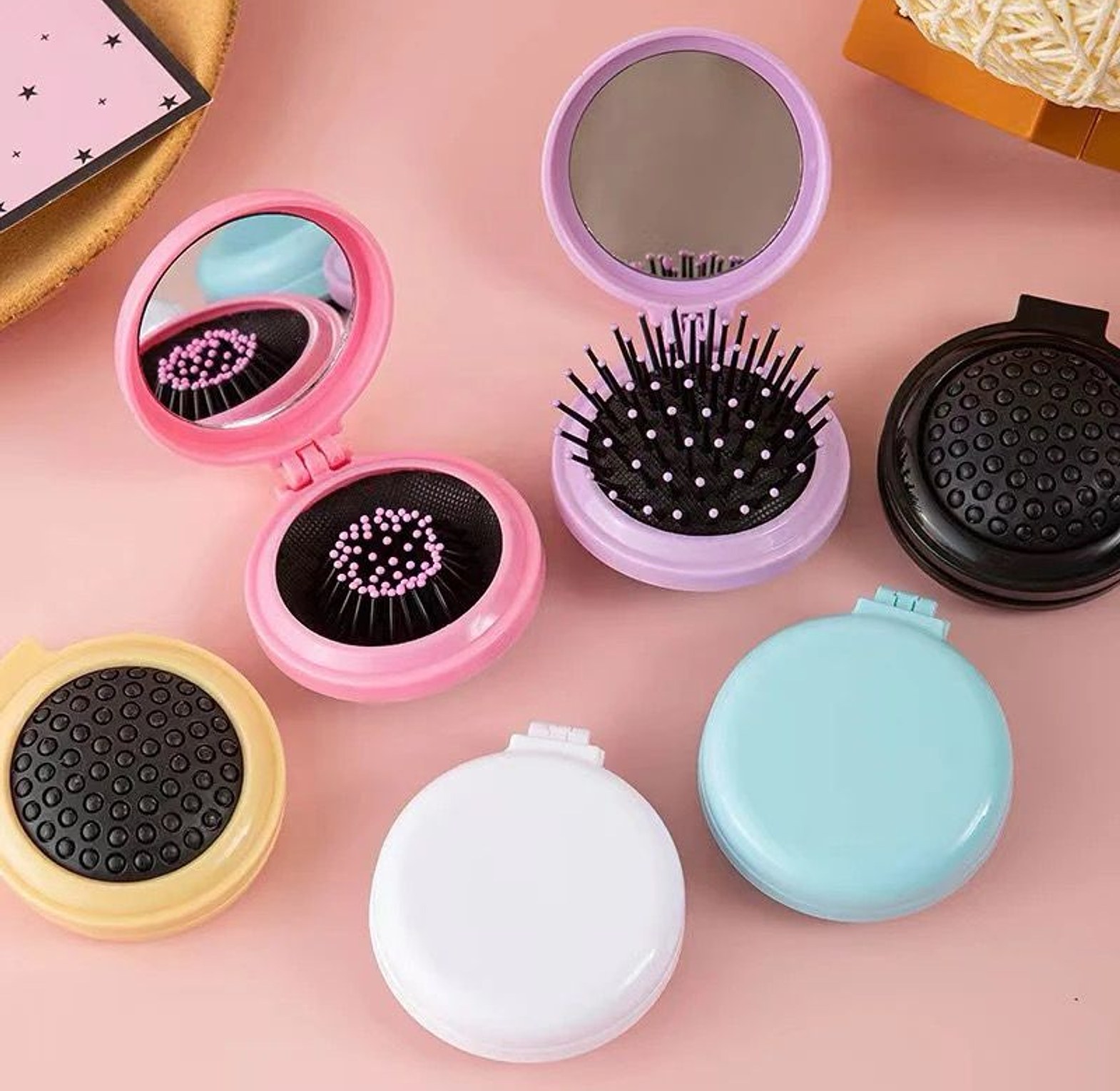 Mini Foldable Mirror and Hair Comb image