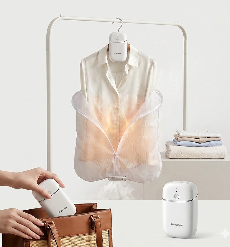 Portable Mini Clothes Dryer and Sterilizer Machine with Hanging Drying Bag, Compact Electric Laundry Dryer for Apartments image
