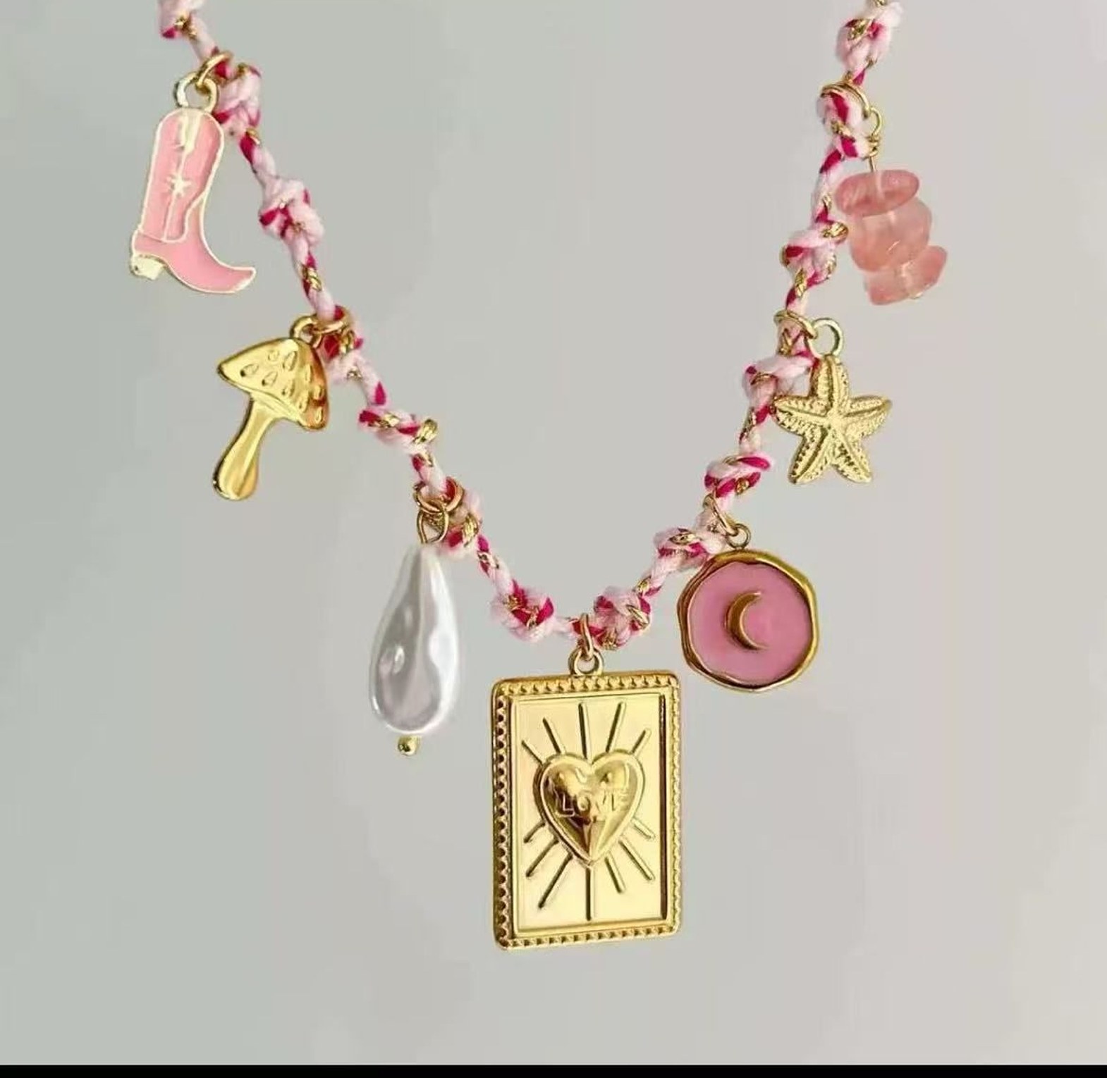 Whimsical Charm Necklace - Pink Paradise Collection image