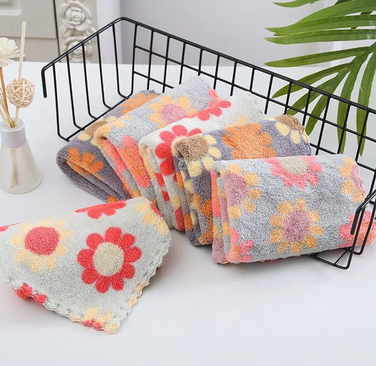 5Pcs 30X30CM Kitchen Cleaning Cloths Soft Absorbent Dishcloth  image