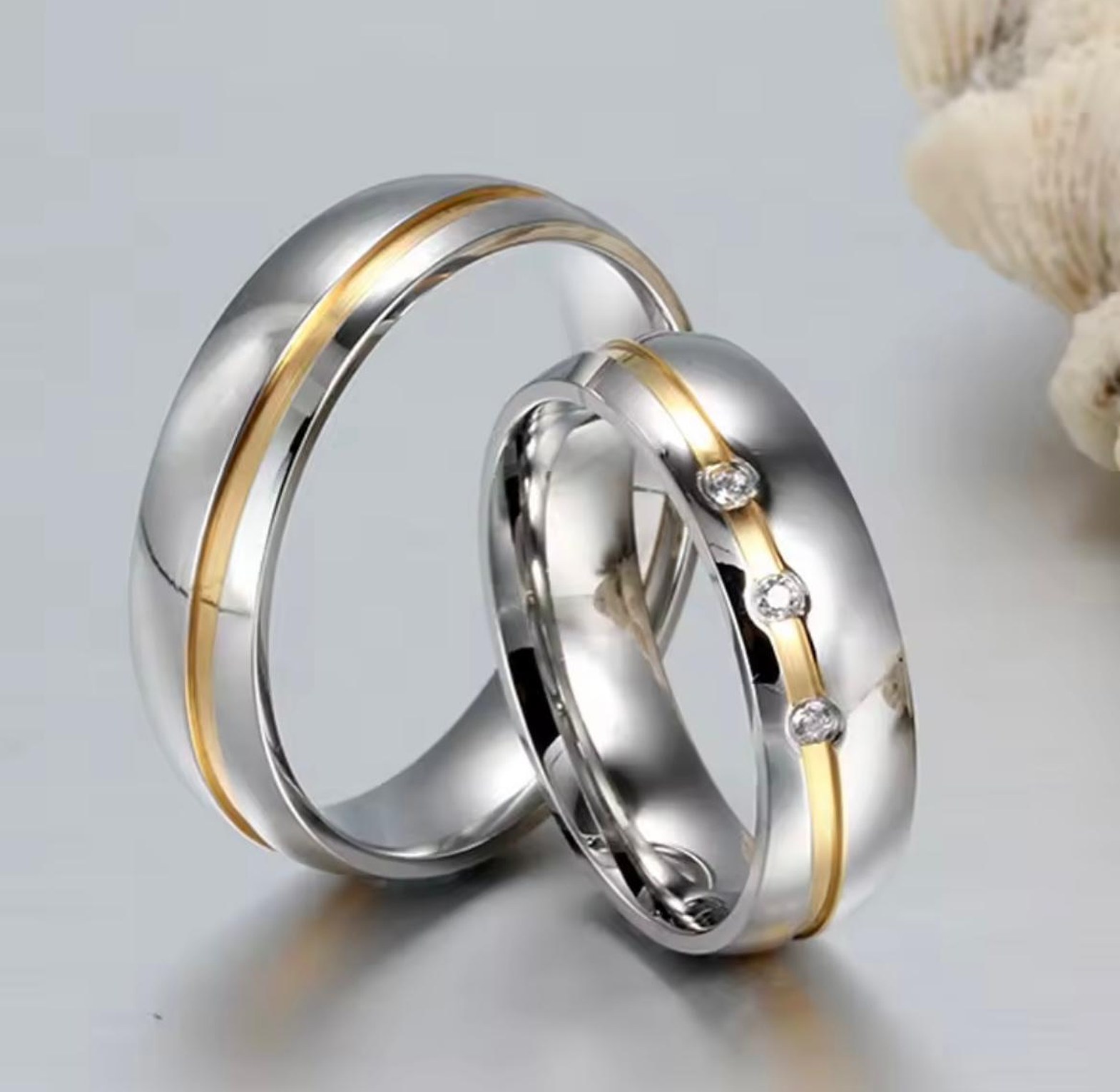 Eternal Bond Engravable Steel Band Set image