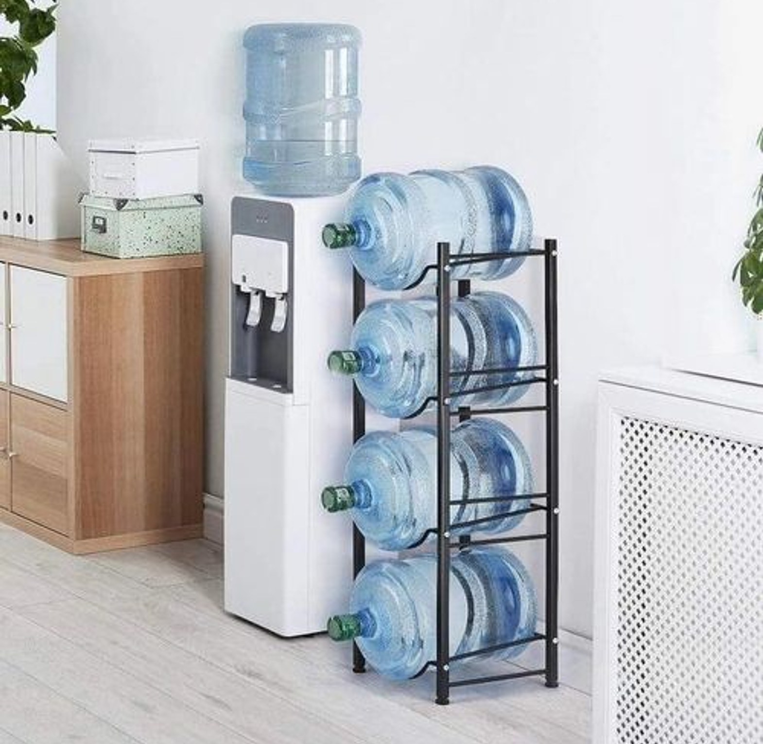4-Tier Water Bottle Holder Rack - Heavy Duty Carbon Steel, image