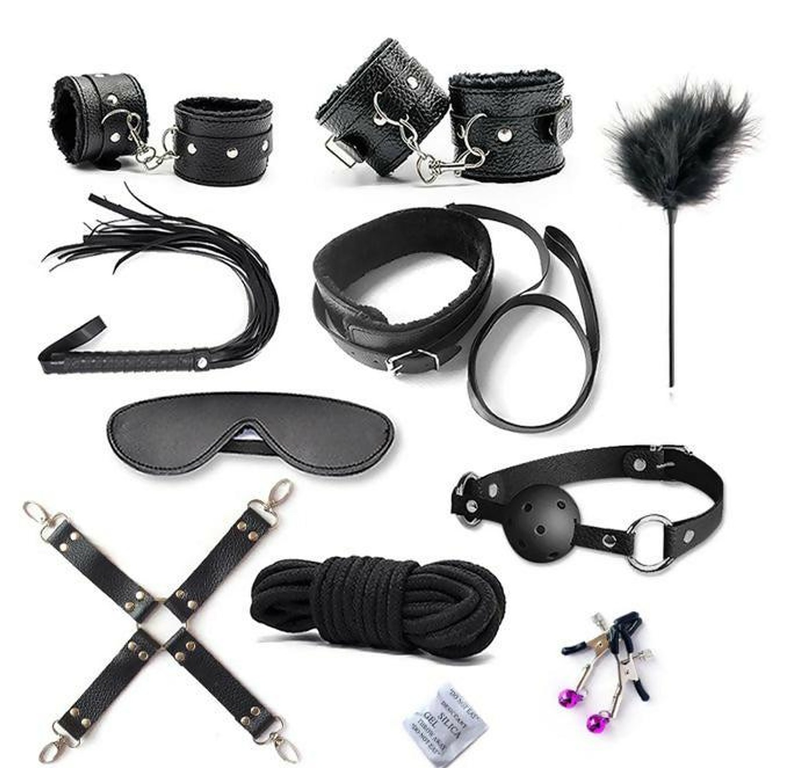 Adult Restraints BDSM Bondage Restraint Set Sex Handcuffs Whip Sex Toys for Women Adult Fetish image