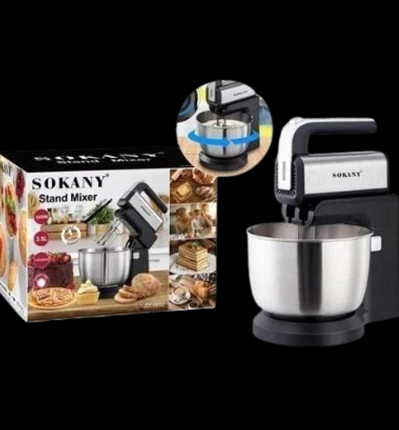 Stand Mixer.  Sokany Quality Kitchen Stand Mixer With Stainless Steel 3.5L Bowl Egg Whisk, Dough Hook, Flat Beater image