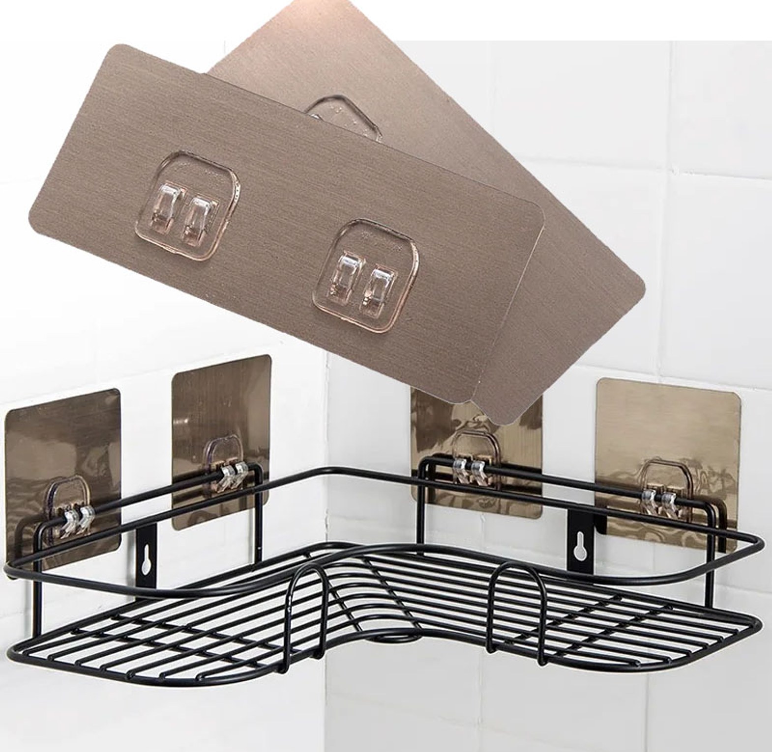 2pc Adhesive Hooks for Shelves image
