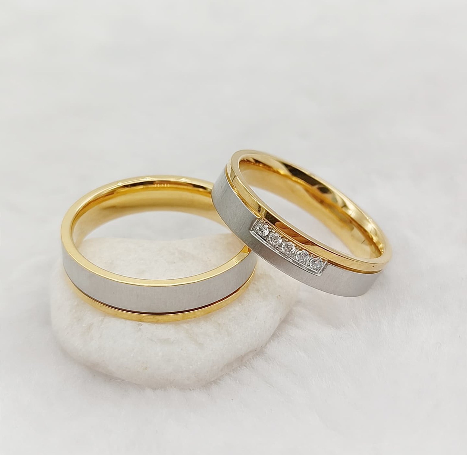 Stainless steel polished wedding bands  image