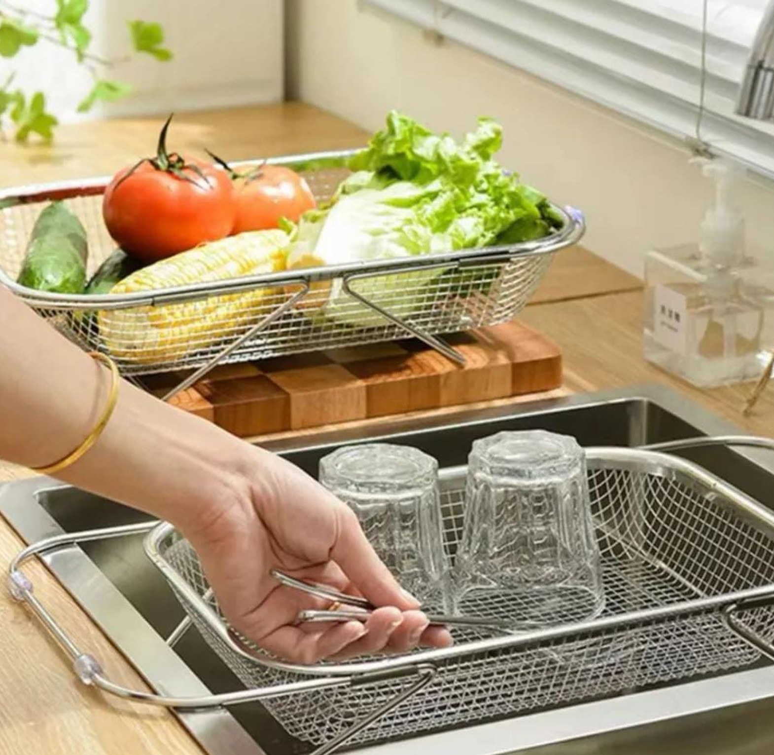 Stainless Steel Expandable Over-The-Sink Colander image