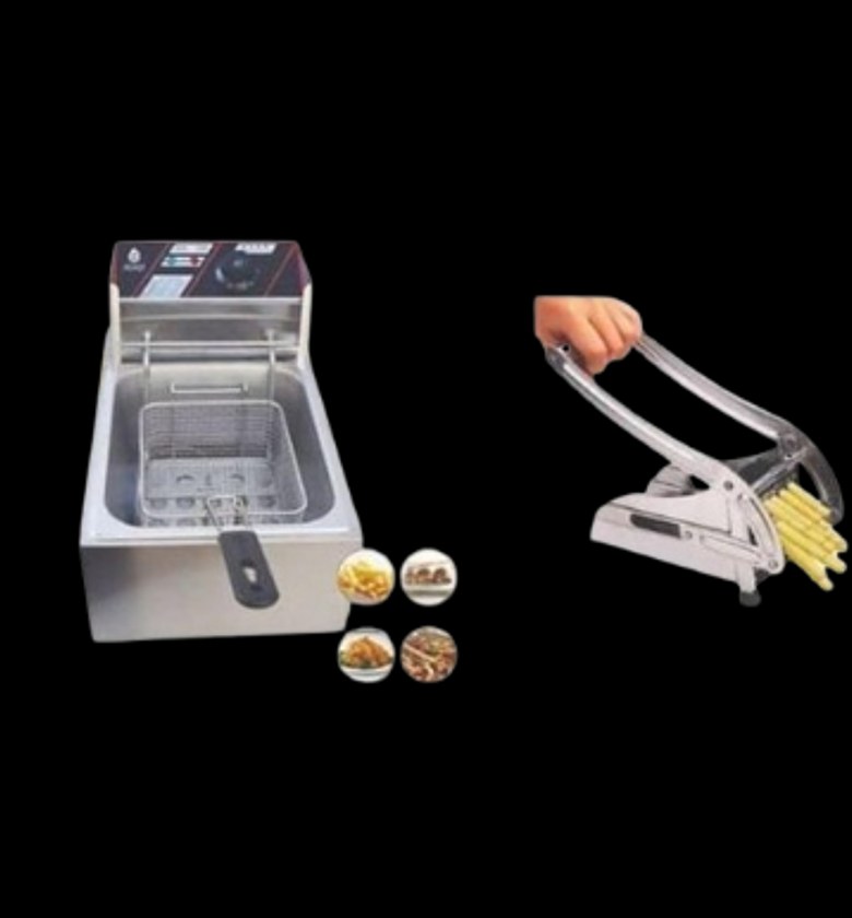 Nunix Electric Deep Fryer Machine - 6L-2500W Plus A Free Chips Cutter image