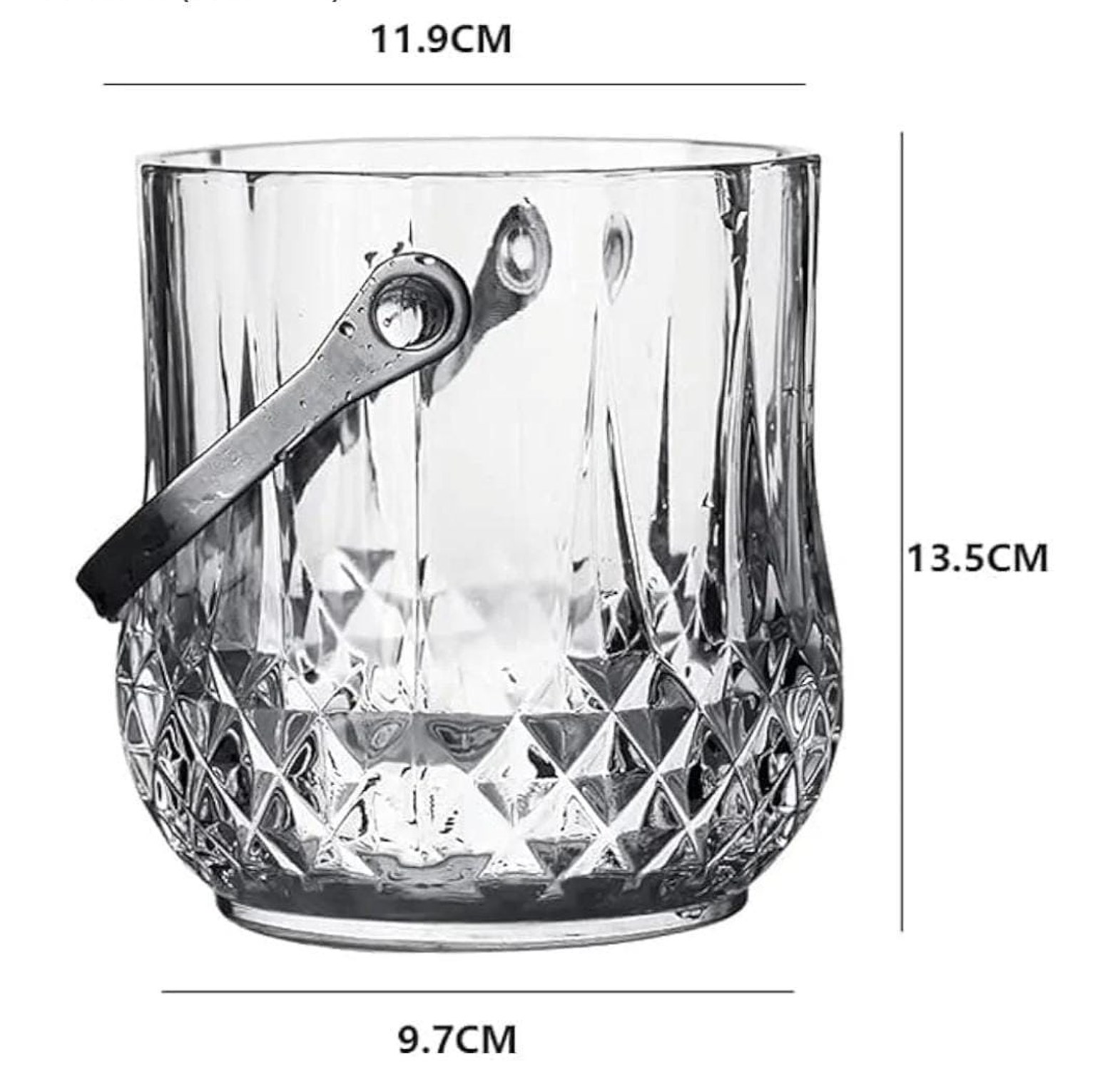 Elegant Glass Ice Bucket With Tongs - Perfect for Parties image