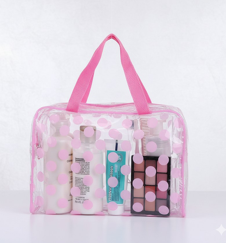 Waterproof Polka Dot Toiletries And Makeup Storage Bag image