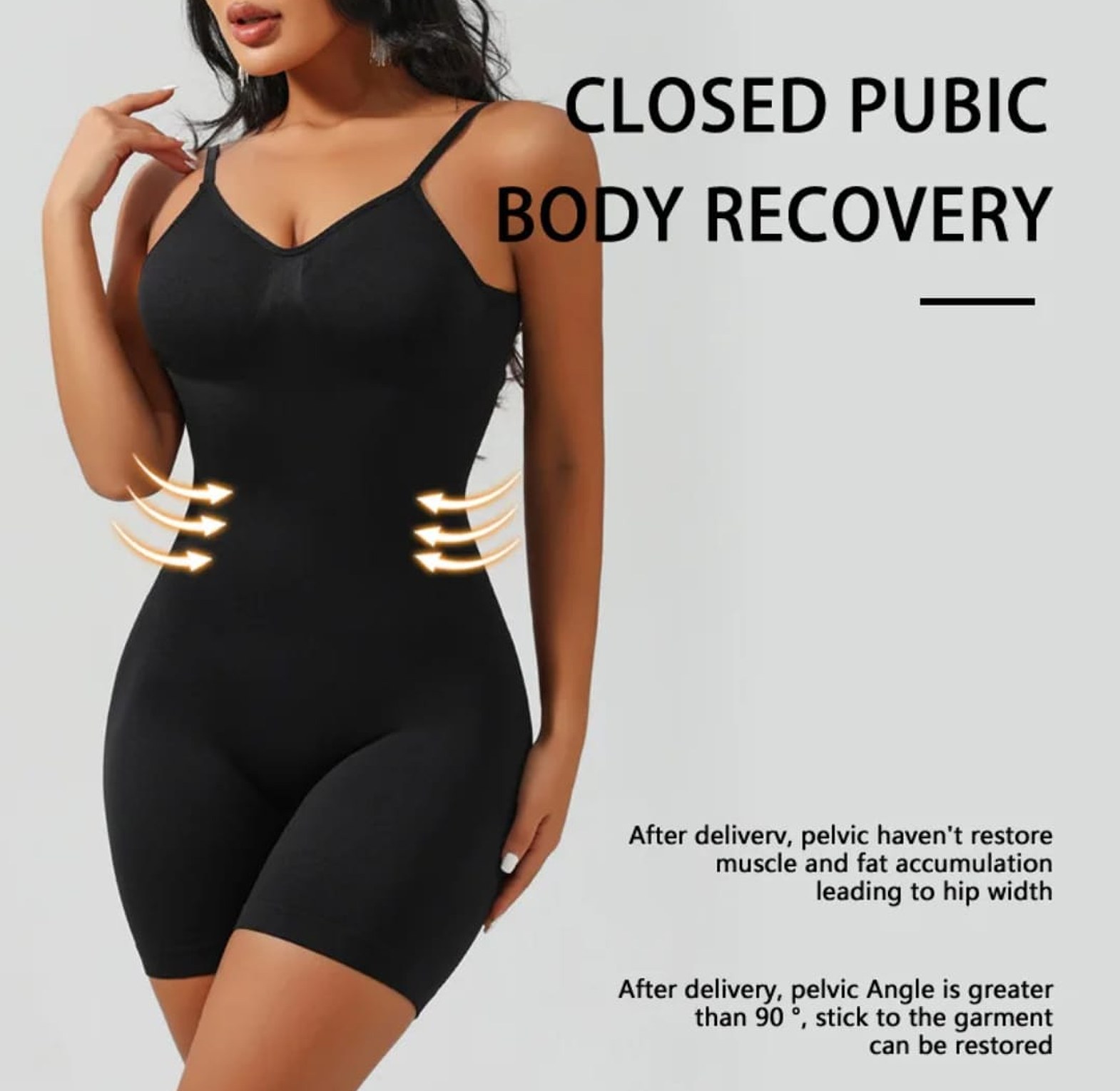 Black Full-Body Compression Shapewear – Mid-Thigh image