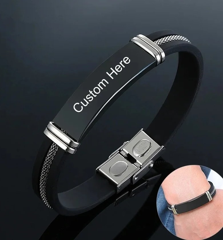 Silicone/ Stainless steel personalized/bespoke /customized bracelets  image