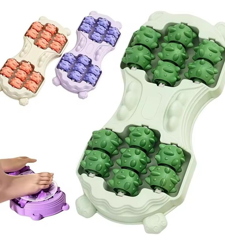 Acupressure Reflexology Foot Massager Roller, Relieves Tired Feet & Stress, Manual Dual Massage image