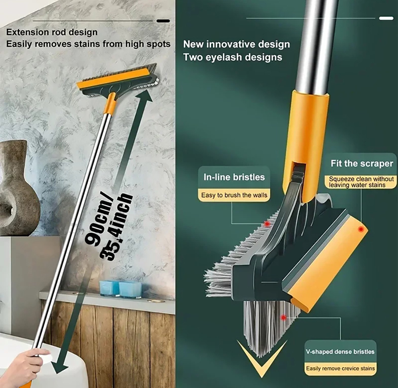 V-Shaped Floor Brush Scrubber image