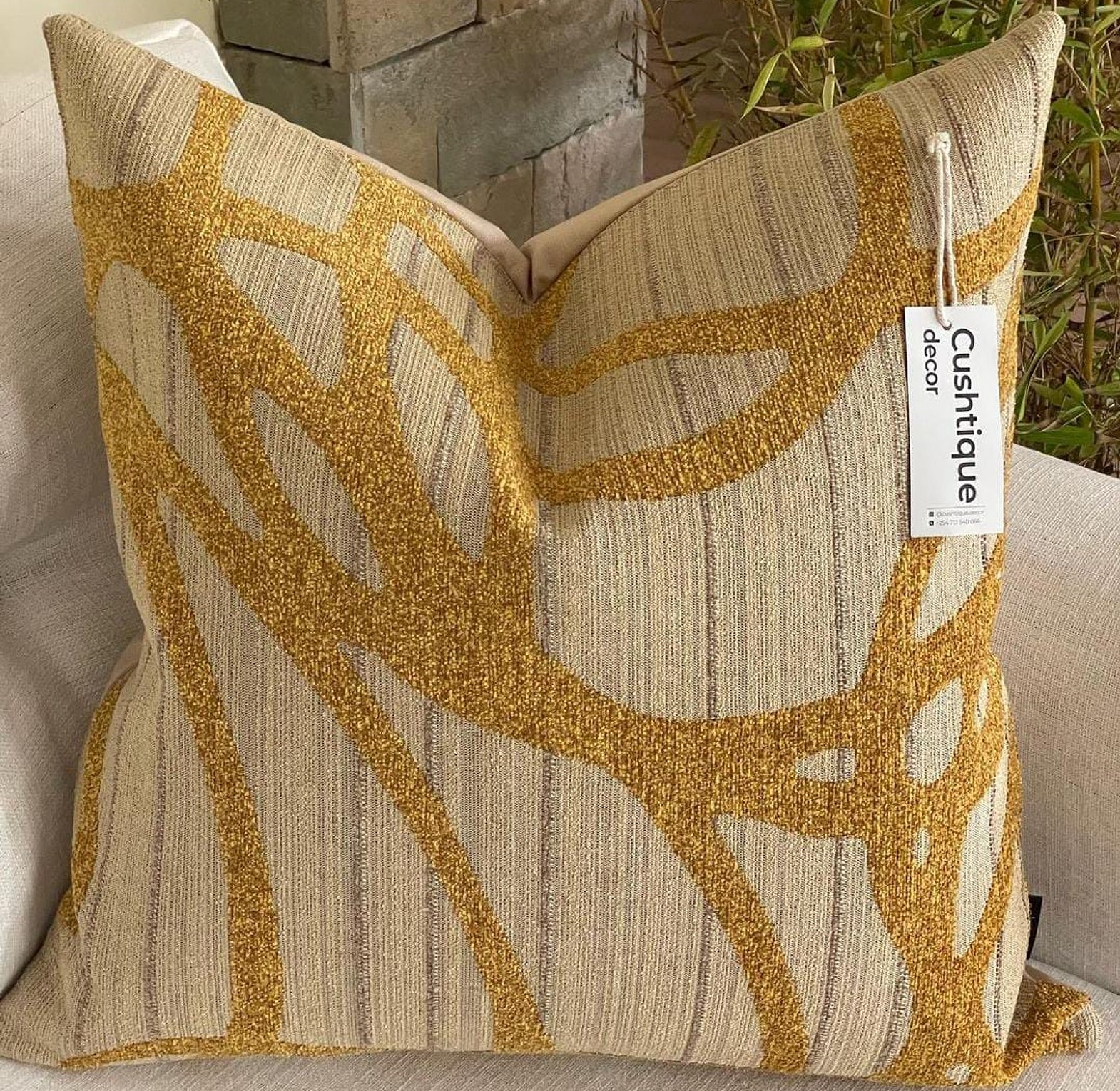 Vine Mustard Cushion image