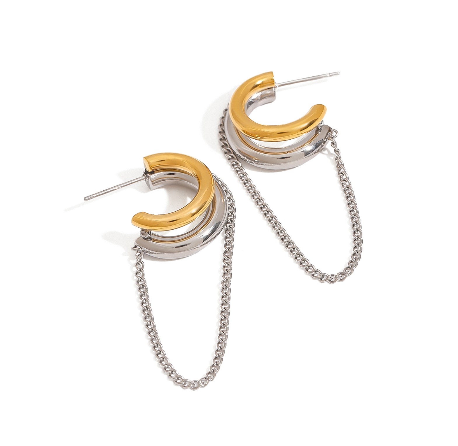 Tassel Line Hoop Earrings image