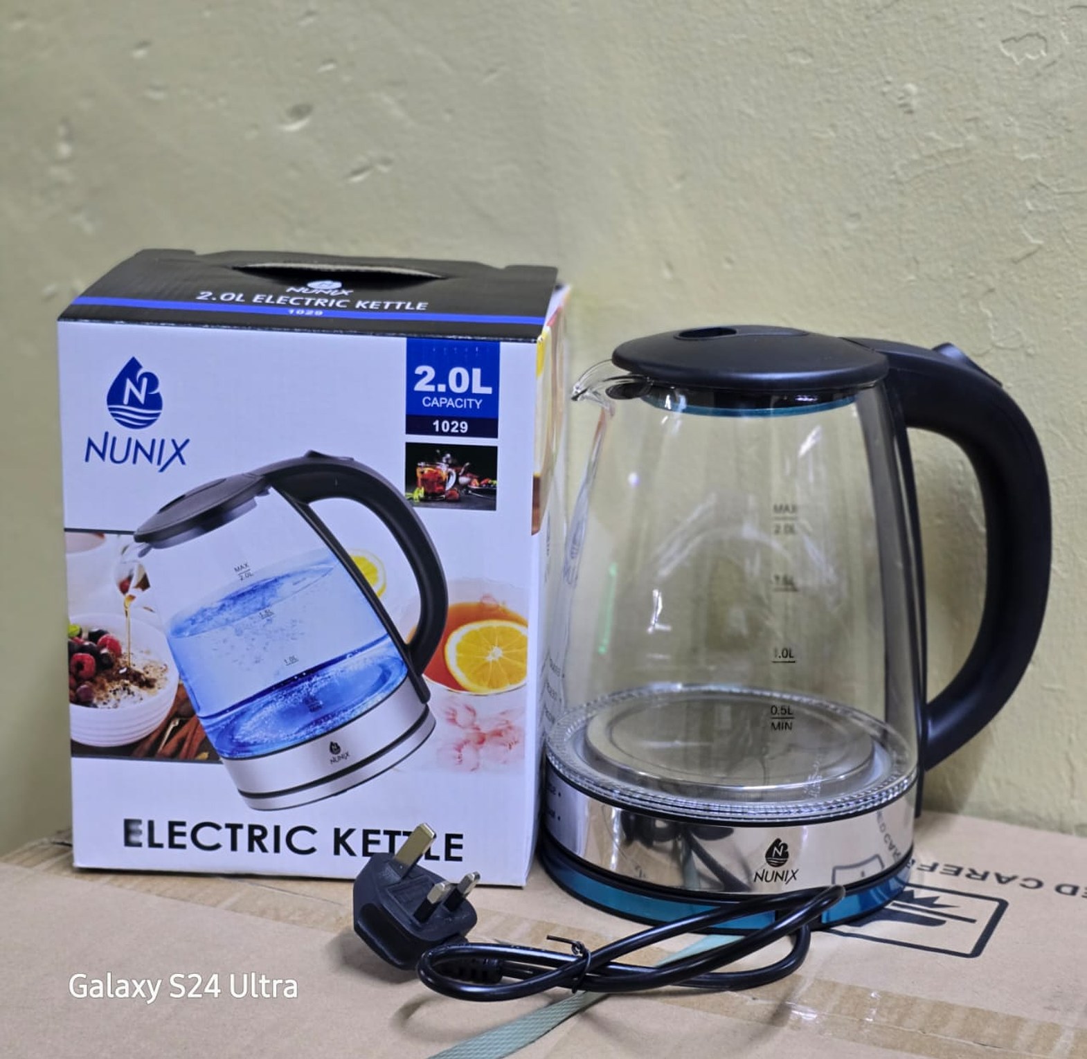 Electric Kettle. Nunix Kettle , Glass 2.0L Cordless Kettle 1029 image