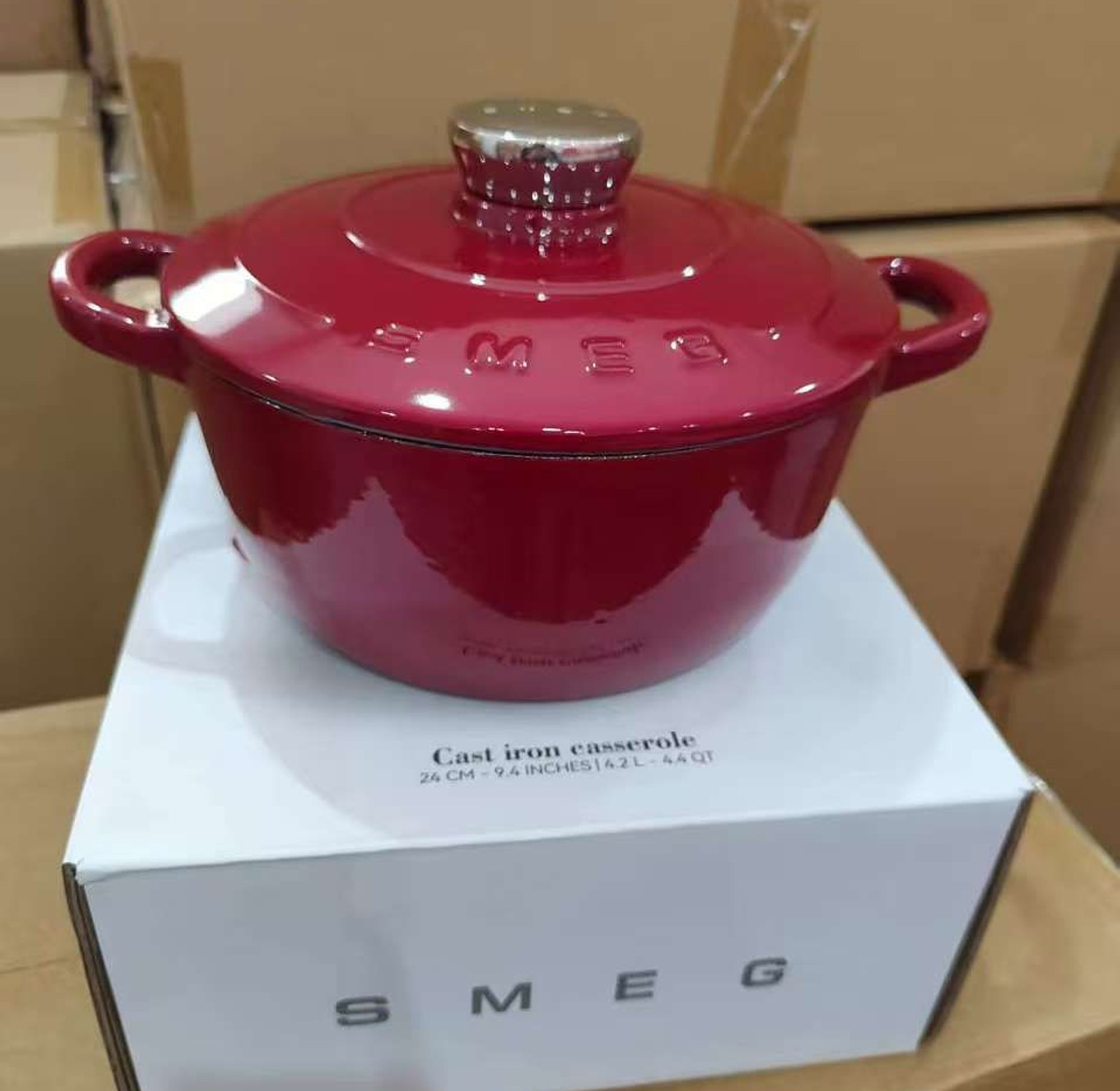 SMEG 24cm Cast Iron Casserole Pot (4.2L) image